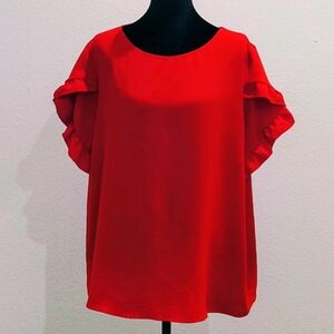 Scarlet Ruffle Sleeve Blouse